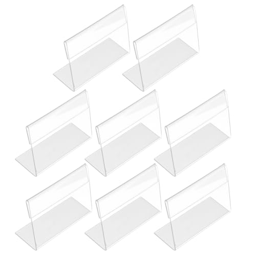 DIKACA 8 Stück Teiliges Acryl Aufsteller Transparenter Preisschildhalter für Restaurant Büro Laden Slanted Display Stand Langlebig Robust von DIKACA