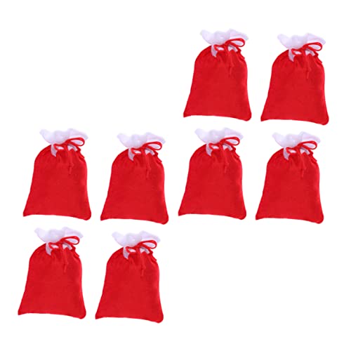DIKACA 8 Stück weihnachtsbaum christmas present bags weihnachtliche geschenktüten weihnachten geschenktüte weihnachtsgeschenktaschen groß Plüsch Speicherbehälter Verpackungsbeutel rot von DIKACA