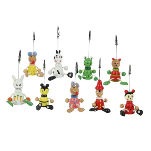 DIKACA 9 Stück Notizen Clips Holzfoto -Clips Memo-Clip Fotohalterclips Fotoclips Karten-Clip Memo -Clips Beachten Sie den Halter Nachrichtenordner hölzern von DIKACA