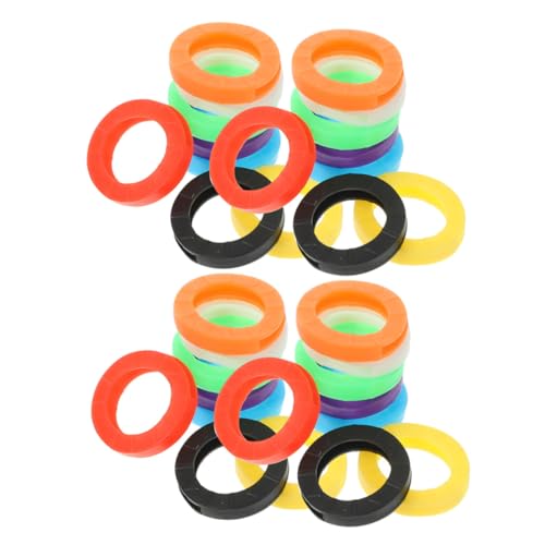 DIKACA 96 Stück Teiliges Silikon Schlüsselcover Bunte Schlüsselidentifikatoren Flexible Schutzhüllen für Haus Büroschlüssel Runde Key Caps für Einfache Organisation und Schnelles Erkennen von DIKACA