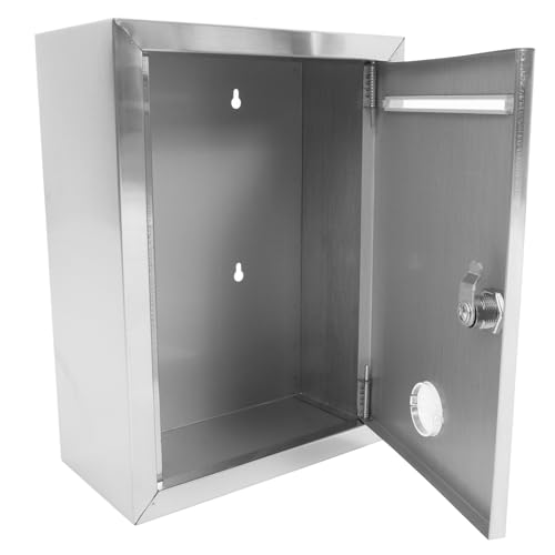 DIKACA Abschließbare Vorschlagsbox mit Wandmontage Robustes Metall Sicherer Schlitz und Schloss als Kummerkasten Spendenbox oder Wahlurne für Büro und Öffentlichen Bereich von DIKACA
