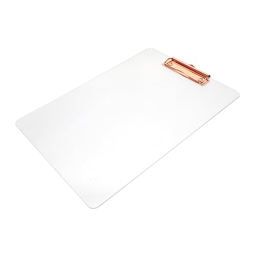 DIKACA Acryl Clipboard Transparent Schreibunterlage mit Sicherem Clip Leichtes Tragbares Schreibbrett für Schüler und Büro für Notizen und Dokumente von DIKACA