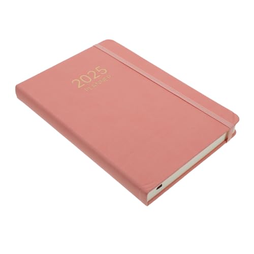 DIKACA Agenda-Buch Notizbuch Jahresplaner Büro Täglicher Planer Notizblock Slots Haushaltsplaner Buch Monatsplaner 2025 multifunktionaler akademischer Planer Haushaltszubehör Papier Rosa von DIKACA