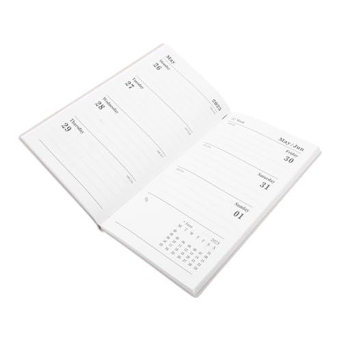 DIKACA Agenda-buch Spiralblock Büro Unterlage Tag Tragbares Notizbuch Planer Studenten Agenda Notizblock Täglich Notizbuch 2025 Zeitplan-notizbuch Schreibbuch Notizbücher Pu Beige von DIKACA