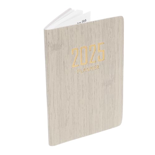 DIKACA Agenda-buch Täglich Notizbuch Studienplaner Notizbücher Für Tagesplan Notizblock Veranstalter Tagesplaner Undatiert Terminkalender 2025 Tagesplaner 2025 Professional Büro Beige Pu von DIKACA