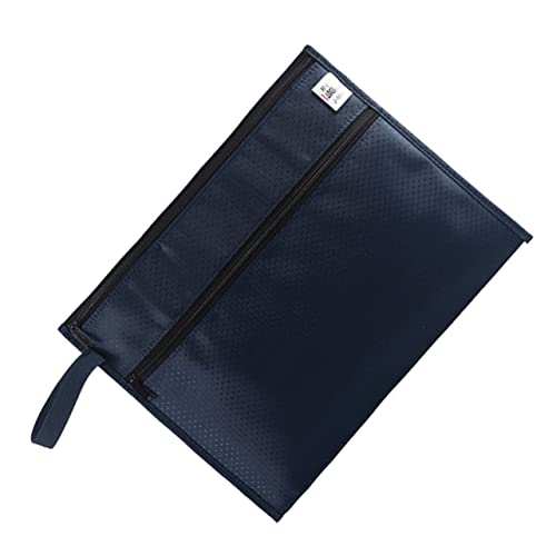 DIKACA Aktentasche mit Reißverschluss schultüte schulranzen Aufbewahrungstasche aktenmappen totebags reisen tragbare Aktentasche tragbarer Aktenhalter Dateiorganisator Oxford-Stoff Blue von DIKACA