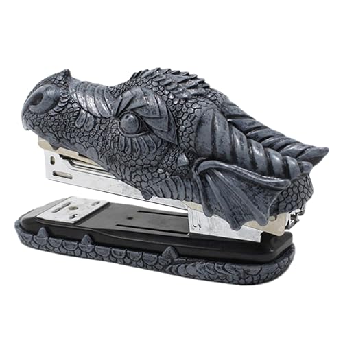 DIKACA Alligator-hefter Figur Cooler Hefter Dinosaurier Mini Lustige Bürodekoration Halloween Tragbarer Hefter Dekoriert Bürozubehör Lustiges Briefpapier Grey Rostfreier Stahl von DIKACA