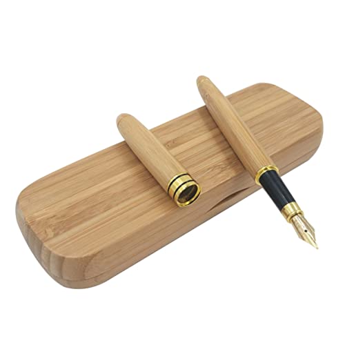 DIKACA Bambus Füllfederhalter Mit Etui Eleganter Stift Für Kalligraphie Unterschriften Und Für Büro Studium Und Besondere Anlässe von DIKACA