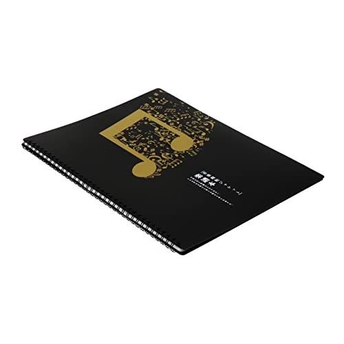 DIKACA Blatt Ordner Musik a4 Notizbuch Binder Binderordner Musikdateiordner ordner für musikpapier plastikordner aufbewahrungsmappe Musikdatei-Ordner Klavierpartitur Song-Ordner Black von DIKACA