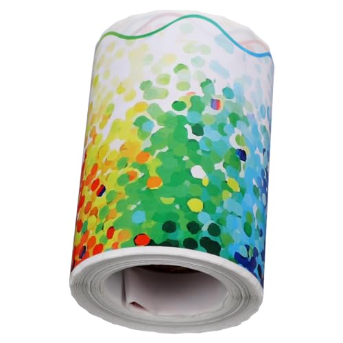 DIKACA Bunte Bulletin Board Randfolie Selbstklebender Abwischbarer Randaufkleber aus Beschichtetem Papier für Tafel Pinnwand Klassenzimmer und Bürodekoration von DIKACA