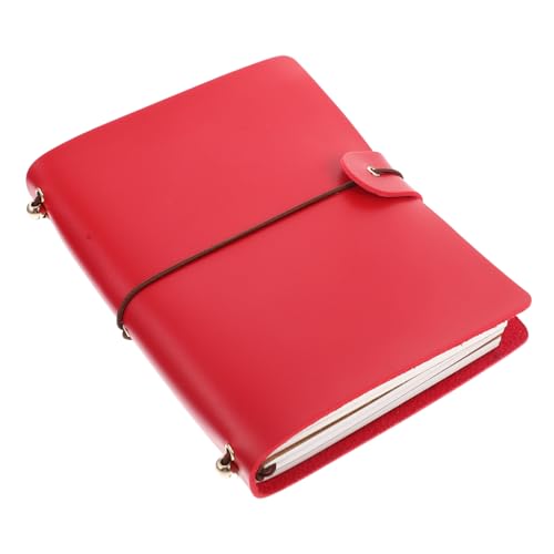 DIKACA Business Leder Notizbuch mit Dickem Tragbares Schreibjournal für Büro und Studium Rotes Agenda Notizbuch für Konferenzen und Persönliche Planung von DIKACA