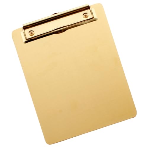 DIKACA Edelstahl Klemmbrett Schreibbrett mit Metallschiene Goldfarben Dokumentenhalter für Schule Büro und Zuhause Langlebig Platzsparend Geeignet für Lehrer Schüler und Büroarbeiter DIKACA Edelstahl Klemmbrett Schreibbrett mit Metallschiene Goldfarben Dokumentenhalter für Schule Büro und Zuhause Langlebig Platzsparend Geeignet für Lehrer Schüler und Büroarbeiter von DIKACA