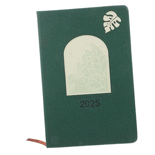 DIKACA Englisches Agendabuch Notizbücher Planer Veranstalter Zeitschrift notizbuch Notizblock tägliches Aufgabenheft Zeitplan Buch Planungsbuch Task -Notebook Papier Dunkelgrün von DIKACA