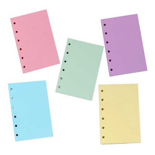 DIKACA Farbenfrohes inneres Seitenhandbuch ordner Bindemitteltrenner 6 Ringbuchreiter 6-Loch-Binderlaschen Seitenteiler mit Registerkarten 6 Ringteiler mit Laschen 6 Ringbuchteiler Papier von DIKACA