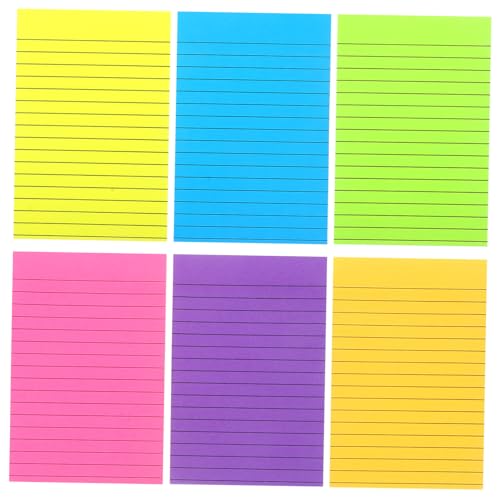 DIKACA Fluoreszierende Memo Sticker Farben Selbstklebend Haftnotizen für Büro Schule und Zuhause Praktische Tragbare Notizzettel mit Starkem Kleber für Einfache Erinnerungen von DIKACA