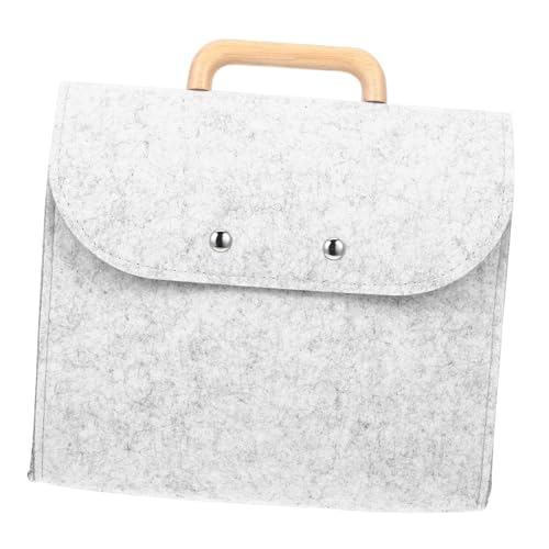 DIKACA Funktionale Filz Business Tote Bag mit Holzgriff Minimalistischer Organizer für Akten und Dokumente Leichte Handtasche für Büro und Alltag Stilvoller Filz Organizer in Hellgrau DIKACA Funktionale Filz Business Tote Bag mit Holzgriff Minimalistischer Organizer für Akten und Dokumente Leichte Handtasche für Büro und Alltag Stilvoller Filz Organizer in Hellgrau von DIKACA