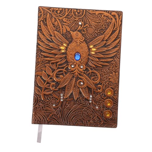 DIKACA Geprägtes PU-Notizbuch Tagebuch ästhetisch Journal -Notizbuch Memoboard dekoratives Gästebuch männer zeitschrift Vintage-Pu-Skizzenbuch Retro-Notizblock Papier von DIKACA