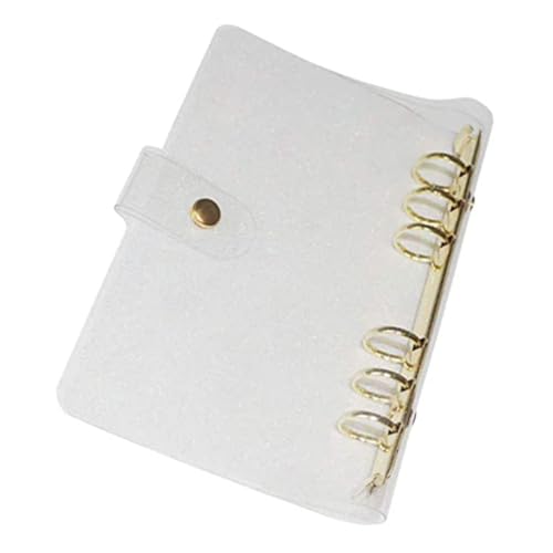 DIKACA Glitzernder PVC Ringbuch Ordner Nachfüllbare Transparente Notizbuchhülle Vielseitiger Organizer für Büro Schule und Reise Schützender Flexibler Planerumschlag von DIKACA
