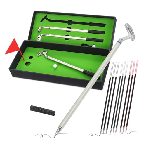DIKACA Golf Stifte Mini Golf Putter Kugelschreiber mit Nachfüllminen Dekorative Golfclub Schreibgeräte für Golfer Kleines Golfspiel für Büro und Zuhause von DIKACA