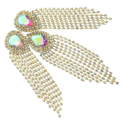 DIKACA Große Tropfenförmige Strass Brosche DIY Kleidung Applikation Glitzer Anhänger für Jacken Schuhe Zubehör Modische Textilverzierung von DIKACA
