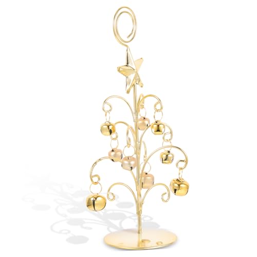 DIKACA Halter Für Weihnachtsnotizen Weihnachtsbaum Schreibtisch Foto-schild-clips Tischkarten Für Die Tischdekoration Tischbildhalter Weihnachts-memo-clips Memo-notizen Stehen Gold Eisen von DIKACA