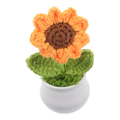 DIKACA Handgemachte Sonnenblume Gehäkelte Kunstpflanze Im Topf Niedliche Dekorative Für Zuhause Büro Schreibtisch Und Schlafzimmer Kreative Häkelblumen Dekoration DIKACA Handgemachte Sonnenblume Gehäkelte Kunstpflanze Im Topf Niedliche Dekorative Für Zuhause Büro Schreibtisch Und Schlafzimmer Kreative Häkelblumen Dekoration von DIKACA