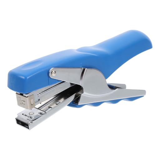 DIKACA Handhefter Bürowefter Lehrer handhaben Mini Desktop-Hefter Werkzeug Hefter Büro Pastell Schulmaterial tragbar Hefter schwere Ausführung Hefter Klassenzimmer Metallhefter Abs Blau von DIKACA