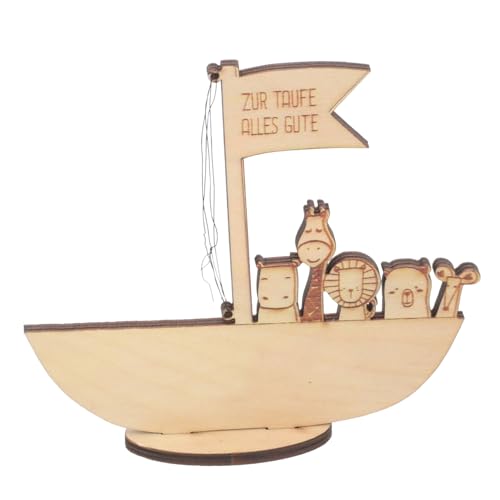 DIKACA Holz Dekoration Noahs Geldklammer Taufgeschenk Junge Mädchen Originelle Holzornament Taufe Geschenk Geburt Aufbewahrung Keepsake Taufe Geschenk von DIKACA