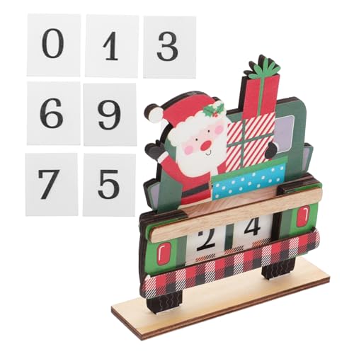 DIKACA Holz Santa Countdown Kalender für Weihnachten Handgemachter Adventskalender mit Holzauto Design Weihnachten Festliche Tischdekoration für Feiertage DIKACA Holz Santa Countdown Kalender für Weihnachten Handgemachter Adventskalender mit Holzauto Design Weihnachten Festliche Tischdekoration für Feiertage von DIKACA