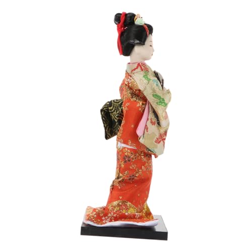 DIKACA Japanische Geisha Puppe aus Handgefertigt Leichte Wohnraumdekoration Elegantes Kimono Design Traditionelles Japanisches Kunsthandwerk Desktop Ornament für Zuhause von DIKACA