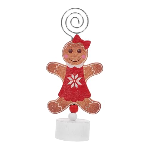 DIKACA Lebkuchenmann Tischkartenhalter Weihnachts Tischkartenhalter Kartenhalter Ständer Bildständer Für Den Tisch Bildhalter Für Den Schreibtisch Hochzeits Tischnummernhalter von DIKACA