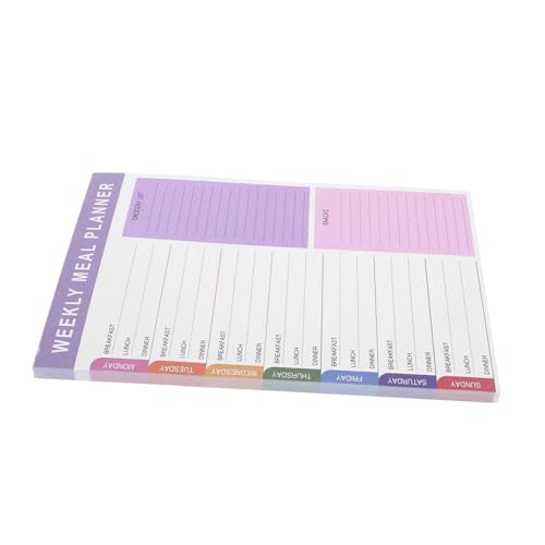 DIKACA Mahlzeitenrezeptplan Planer täglich rosa notizbuch Notizblock für den Kühlschrank Wöchentlicher Speiseplaner magnetisch Logbuch Fitness Journal Wochenplaner diät zeitschrift Papier von DIKACA