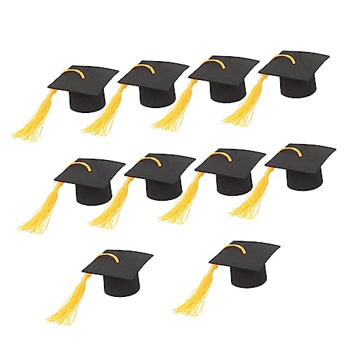 DIKACA Mini Doktorhut Tortenaufsätze Für Abschlussfeiern Graduierung Deko Fotografie Props Gelbe Quasten Tischdekoration Für Schulabschluss DIKACA Mini Doktorhut Tortenaufsätze Für Abschlussfeiern Graduierung Deko Fotografie Props Gelbe Quasten Tischdekoration Für Schulabschluss von DIKACA