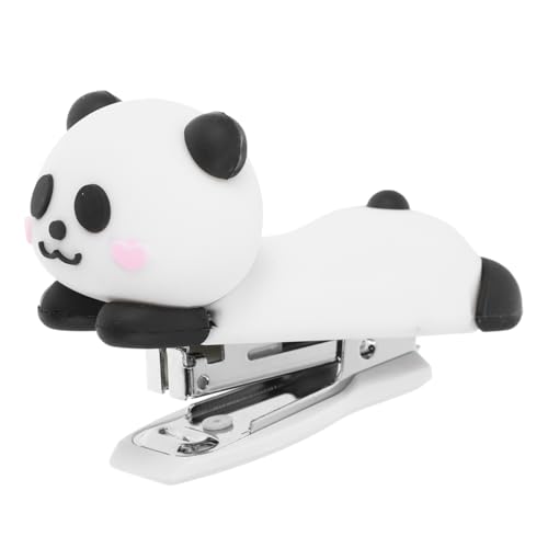 DIKACA Niedlicher Panda Mini Heftgerät Tragbarer Desktop Hefter für Schule Büro und Zuhause Klammermaschine für Studenten und Kreative Bastelprojekte Süßes Panda Design von DIKACA