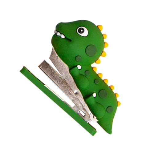 DIKACA Niedriger Mini Dinosaurier Tacker aus Silikon und Edelstahl Wiederverwendbarer Bürohefter Süßes und Praktisches Schreibutensil für Schule und Arbeitsplatz von DIKACA