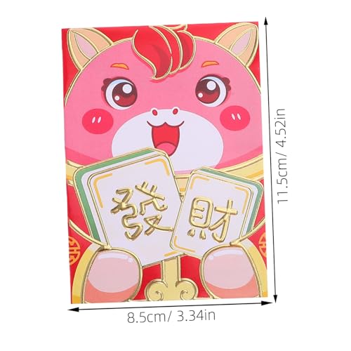DIKACA Pack Chinesische Neujahrsumschläge Rote Umschläge mit Cartoon Pferd Motiv Glücksbringer für Frühlingsfest Elegante Verpackung für und Feierlichkeiten DIKACA Pack Chinesische Neujahrsumschläge Rote Umschläge mit Cartoon Pferd Motiv Glücksbringer für Frühlingsfest Elegante Verpackung für und Feierlichkeiten von DIKACA