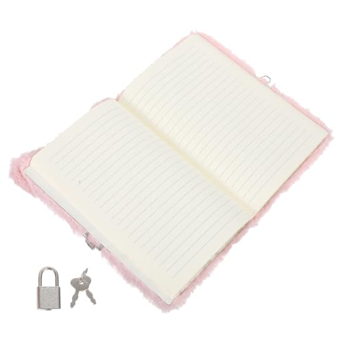 DIKACA Plüsch Tagebuch mit Schloss für Weiches Schmuse notizbuch Katze mit Schleife Sicheres Journal zum Schreiben und Zeichnen Niedliches für Mädchen und Jungen von DIKACA