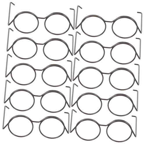 DIKACA Puppen Brillen Mini Puppenbrille Miniatur Brillen Für Puppen Modeaccessoires Runde Rahmenlose Brille Für Kreatives Puppenspiel Und Rollenspiele Mini Brillen Basteln von DIKACA