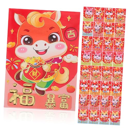 DIKACA Rote Umschläge mit Cartoon Pferd Motiv Umschläge für Chinesisches Neujahr Vielseitig für Frühling Festival Hochzeiten Geburtstage Traditionelle Hong Bao Taschen DIKACA Rote Umschläge mit Cartoon Pferd Motiv Umschläge für Chinesisches Neujahr Vielseitig für Frühling Festival Hochzeiten Geburtstage Traditionelle Hong Bao Taschen von DIKACA