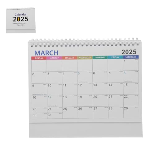 DIKACA Schreibtischkalender Notizblock Flip -kalender Monatlicher Memo-kalender Lehrertischkalender Desktop-kalender Zeitplanplaner 2025 Standkalender Leerer Kalender Weiß Papier von DIKACA