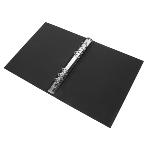 DIKACA Schwarzer Ordner Loseblatt PVC-Bindemittel Notebook -Cover Binderabdeckungsschutz Ordner-Notizblock-Hülle persönlicher Planerordner Lose Blattbindemittel Album Ordner Binder pp von DIKACA