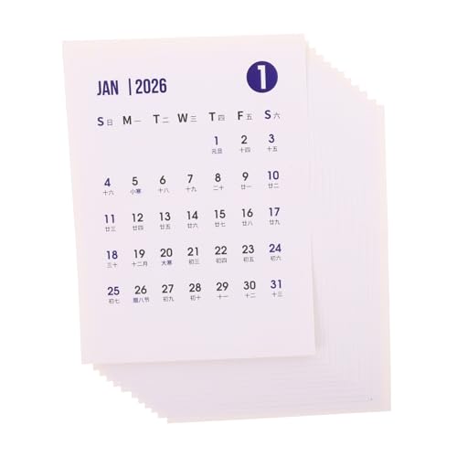 DIKACA Selbstklebender Kalender Sticker Komplettes Jahresplaner für Schreibtisch und Wand Kreative DIY Monatsübersicht für Büro Zuhause und Journaling Organisieren von DIKACA