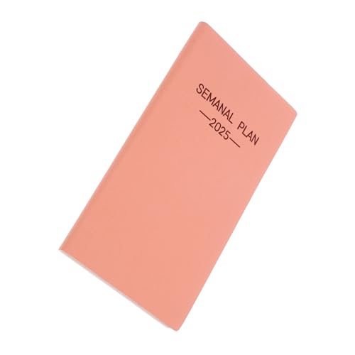 DIKACA Spanischer Zeitplan Schreiben Notizbilder Tasche Woche Unterlage Notizbücher Veranstalter Planen Planer-notizbuch 2025 Kalender Wöchentlich Notizblock Arbeiten Rosa Pu von DIKACA