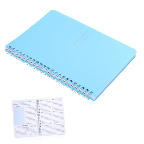 DIKACA Spiral Notizbuch Englisch PP Material Liniert Wochenplaner Schreibjournal Tragbares Notizheft Für Schule Büro Alltag von DIKACA