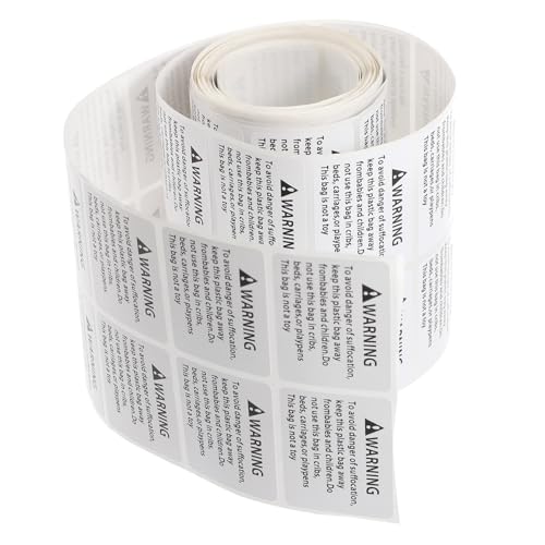 DIKACA Suffocation Warning Labels Selbstklebend Choking Warnaufkleber für Plastiktüten Klebeetiketten zur Kindersicherheit und Verpackungswarnung von DIKACA