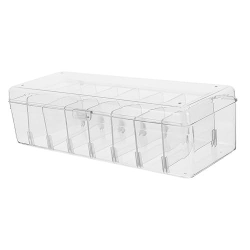 DIKACA Transparente Aufbewahrungsbox mit Verstellbaren Abnehmbaren Trennwänden Dickes Material Vielseitiger Organizer für Kabel Visitenkarten und Elektronische Zubehörteile Flexible von DIKACA