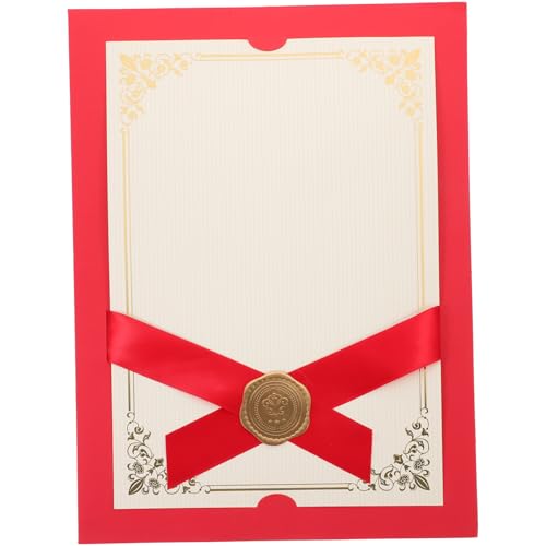 DIKACA Urkundenumschlag mappen aktenmappe Zertifikatsmappe dokumenten aufbewahrung schnell hefter Pergamentpapier Zertifikatsordner Prägung Diplom-Inhaber Aktenordner aus Papier rot von DIKACA