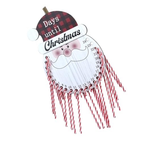 DIKACA Weihnachtsmann-Anhänger festlicher Weihnachtskalender adventskalender selber machen Dekorationen hängend Weihnachts-Türkalender weihnachtliche Türdekoration hölzern von DIKACA