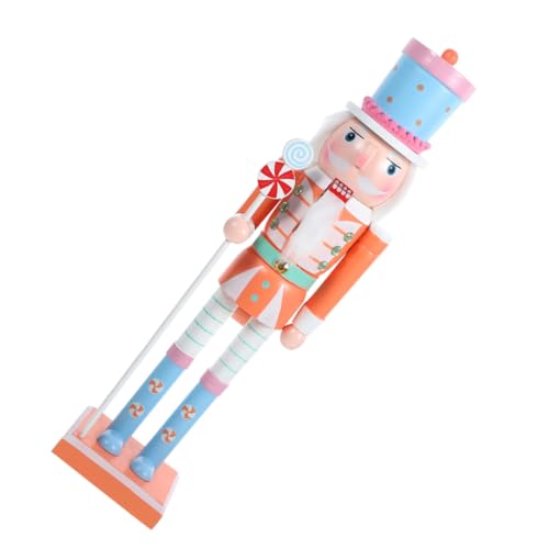 DIKACA Weihnachtsnussknacker Holzfigur Festliche für Weihnachten Farbige Nussknackerpuppe für Tischdekoration Handgefertigtes Weihnachtsornament Feiertagsstimmung von DIKACA