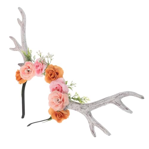 DIKACA Weißes Damen Hirschgeweih Haarreif mit Realistischer Hirschgeweih-optik Floraler Kopfschmuck für Halloween Party Cosplay und Festliche Verkleidung DIKACA Weißes Damen Hirschgeweih Haarreif mit Realistischer Hirschgeweih-optik Floraler Kopfschmuck für Halloween Party Cosplay und Festliche Verkleidung von DIKACA